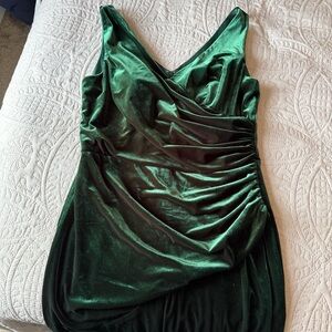 18 REVELRY | Dawson Classic Emerald Green Maxi Ruched Mermaid Bridesmaid Dress